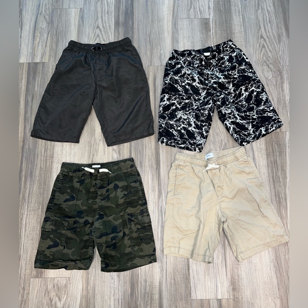 Set of Four Boys Shorts lot- Black, Camouflage, Marble, Beige